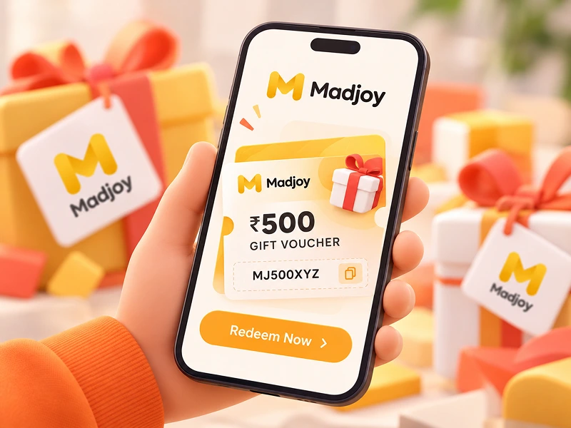 Phone showing Madjoy gift voucher
