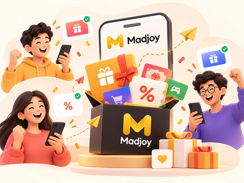 Happy customers receiving Madjoy gifts